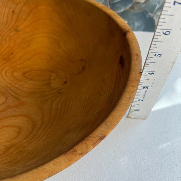 Unbranded Large Wooden Dough Bowl 12 in Hand Turned Smooth Vintage - Picture 9 of 9